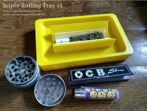 scipio rolling tray v1 420 blunt cannabis drug paraphernalia ganja joint marijuana weed 3d print model - Mito3D