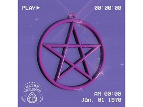 pentagram earrings - ultraviolence accesories aretes e-girl egirl fashion goth instagram kawaii magic magick pentacle punk statement style wicca wiccan witch witchcraft 3d print model - Mito3D
