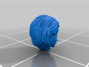 humano 28mm fêmea cabeça heróico escala menina jogos guerra martelo 3d print model - Mito3D