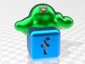 green kaiser-doppeladler cloud facebook cube 3d print model - Mito3D