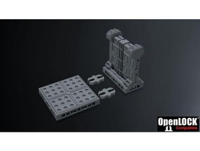 sci fi terrain pack sample building environment floor openlock tiles rpg wall 3d print model - Mito3D