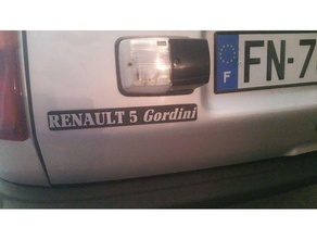 monogram Renault 5 Gordini 3d print model - Mito3D