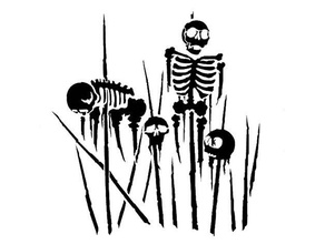 spiked skeleton stencil halloween decoration skull spike 3d print model - Mito3D