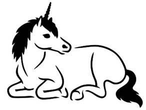 unicorn stencil 2 fantasy horse legend magic myth rainbows scotland 3d print model - Mito3D