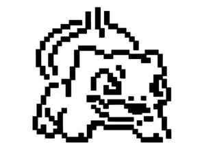 Pixel Bulbasaur Schablone Gras Kanto Pokémon 3d print model - Mito3D