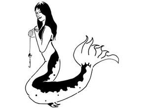 mermaid stencil legend myth siren 3d print model - Mito3D