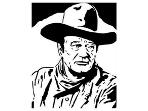 John Wayne stencil attore film 3d print model - Mito3D