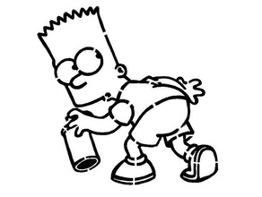 Bart Simpson Schablone 2 Graffiti Simpsons 3d print model - Mito3D