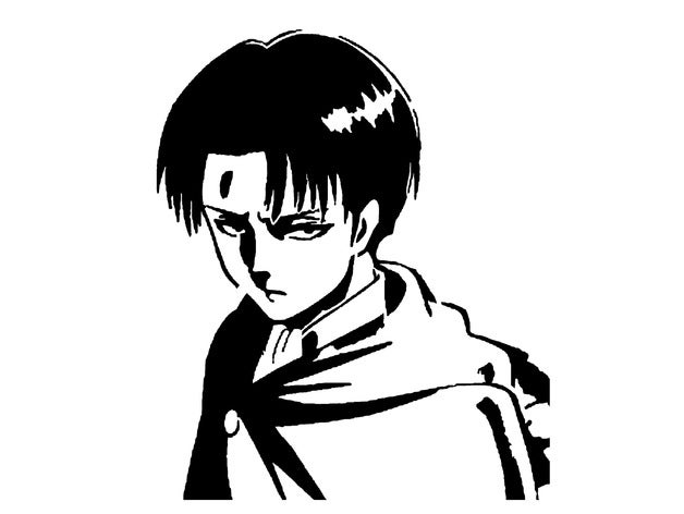 levi stencil 2 anime aot manga 3D print model - Mito3D