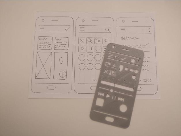 Android ui Schablone Apfel Design Entwicklung ios 3D print model - Mito3D