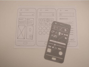 Android ui stencil Mela design sviluppo ios 3d print model - Mito3D