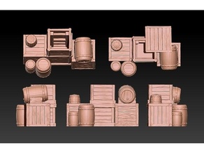 supply cluster removable lid secret entrance barrel basket crate dnd hidden keg pathfinder scatter terrain 3d print model - Mito3D