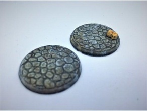 25 mm cobblestone base 28mm gaming dnd pathfinder 25mm bases stone 3d print model - Mito3D