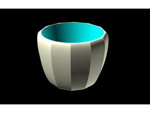 cache pot polygonal elliptical parametric flowers openscad 3d print model - Mito3D