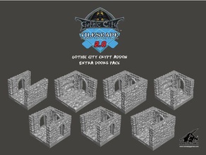 tilescape gothic city crypt addon extra doors pack 3d print model - Mito3D