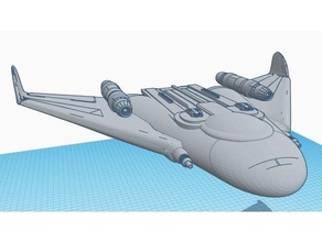 flying wing attack aerial ship type airplane alien spaceship plane rpg prop sci-fi science fiction scifi spaceships tabletop ttrpg 3d print model - Mito3D