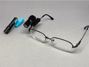 edc lampes poche titulaire soutien lunettes lampe monter LED lumière 3d print model - Mito3D