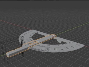 reduced material protractor interlocking fitted arm drafting tool simple 3d print model - Mito3D