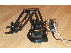 robot brazo servo motores arduino pinza piñón engranaje estante garra robótica robótico 3d print model - Mito3D