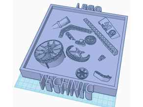 lego technic 3d wall poster 3d print model - Mito3D