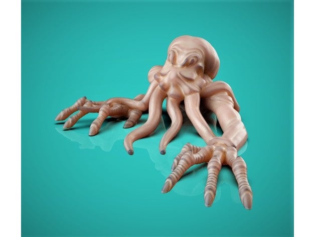 octopus head zombie creature monster 3D print model - Mito3D