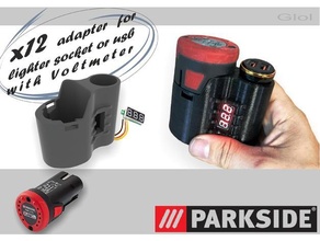 parkside x12v usb voltmeter einhell powerbank x12 team 3d print model - Mito3D