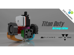 titan duty hotswap edition dual 5015 fan e3dv6 volcano mount cr-10 ender-3 carriage direct extruder duct creality ender 3 drive extrusion e3d e3d-titan v6 ender3 3d print model - Mito3D