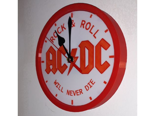 ac dc clock acdc rock 3D print model - Mito3D