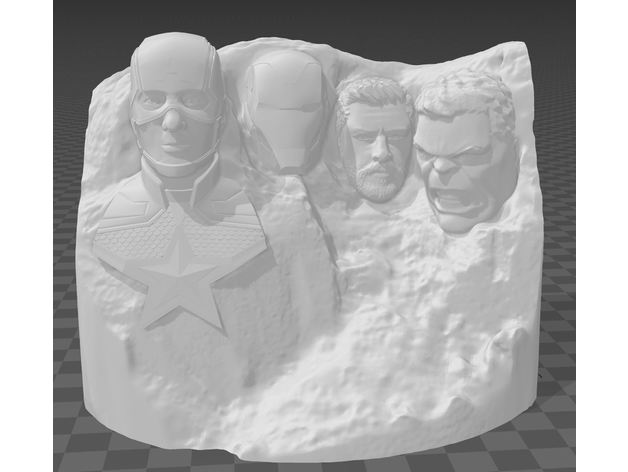 montare vendicatore arte Vendicatori Capitano America hulk ferro uomo meraviglia rushmore thor 3D print model - Mito3D