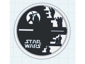 star wars deathstar busy modular logo insert 3d print model - Mito3D