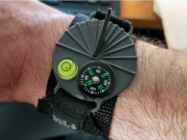 simple sun dial wristwatch sundial watch 3D print model - Mito3D