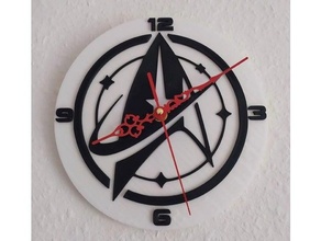 estrella emigrar reloj 1 descubrimiento empresa federación pared 3d print model - Mito3D