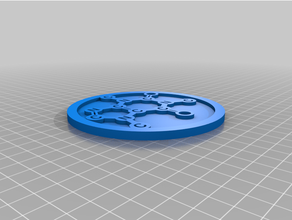 caffeine coaster - solid molecule 3d print model - Mito3D