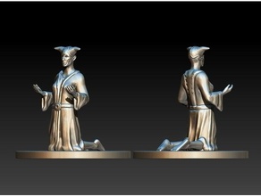 pieux femelle culte miniatures dnd table Jeux miniature 3d print model - Mito3D