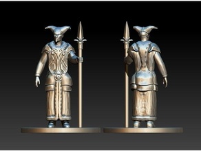 culte garde pose 1 miniature dnd éclaireur 3d print model - Mito3D