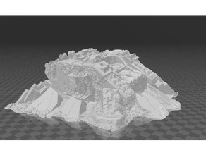 destroyed heavy tank - terrain 40k photogrammetry 3d print model - Mito3D