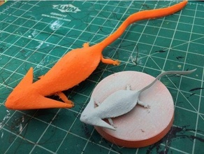 diplocaulus sculpture amphibian extinct leptospondyl paleontology salamander 3d print model - Mito3D