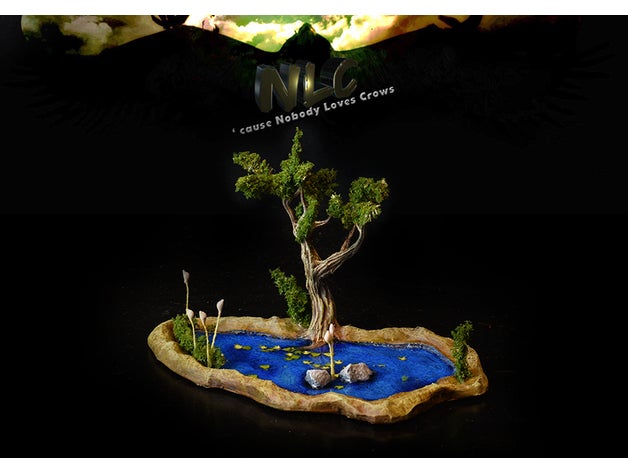 Raven lago resina derramar laca pântano água 3D print model - Mito3D