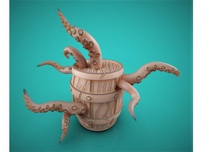 infested barrel dungeon dungeons dragons pirate prop ship tentacle wood wooden 3d print model - Mito3D