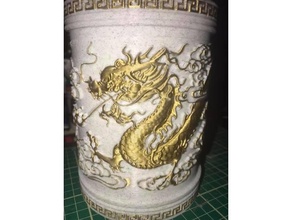 dragon vase stylo titulaire soutien 3d print model - Mito3D