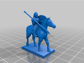 late antiquity - roman medium cavalry 20mm 25mm commander historical javelin medieval spear standard bearer tabletop gaming wargaming 3d print model - Mito3D