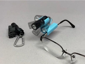 edc flashlights holder glasses ball jointed joint flashlight mount light 3d print model - Mito3D