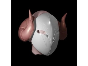 parientes espíritu flor ergonómico máscara cuernos 3d print model - Mito3D