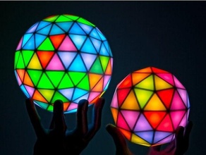 geodesic rgb led spheres colorful dome sphere triangle 3d print model - Mito3D