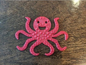 happy octopus texture teether 3d print model - Mito3D