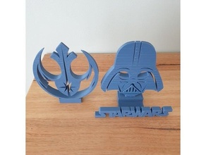 star wars phone stand 2 designs cell darth vader holder iphone jedi logo lucas mobile smartphone starwars 3d print model - Mito3D