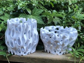 giroide recipientes tigela vasilha coral suporte vaso 3d print model - Mito3D