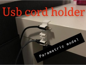 USB câble titulaire soutien personnalisable fusion 360 téléphone paramétrique conception corde 3d print model - Mito3D