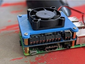 raspberry support fan 40mm adafruit pi shield 3d print model - Mito3D