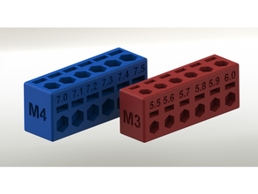 test calibration m3 & m4 nuts 3d print model - Mito3D